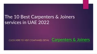 The 10 Best Carpenters & Joiners services  in UAE 2022