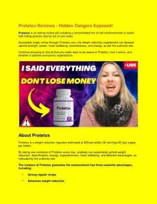 Protetox Incredible Weight Loss Formula
