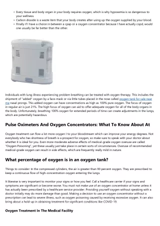 The 7 Major Advantages Of Additional Oxygen Treatment