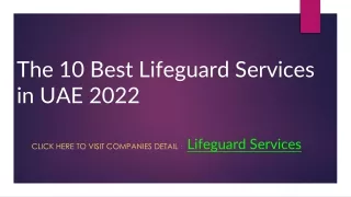 The 10 Best Lifeguard Services in UAE 2022
