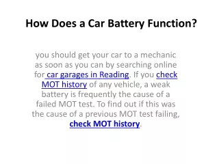 how does a car battery function