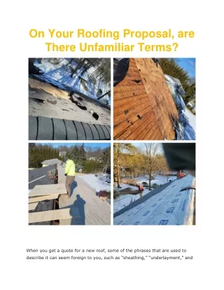 On Your Roofing Proposal, are There Unfamiliar Terms?