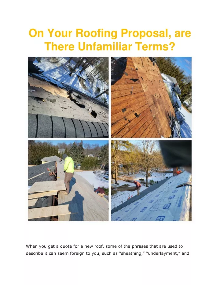 on your roofing proposal are there unfamiliar