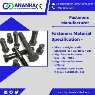 Fasteners|Bolts|Nuts|Screw|Washer|Stud Bolt-Ananka Group