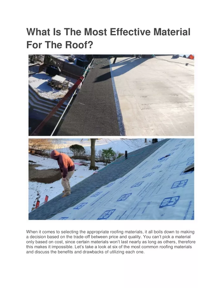 what is the most effective material for the roof