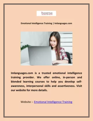 emotional intelligence training imlanguages com