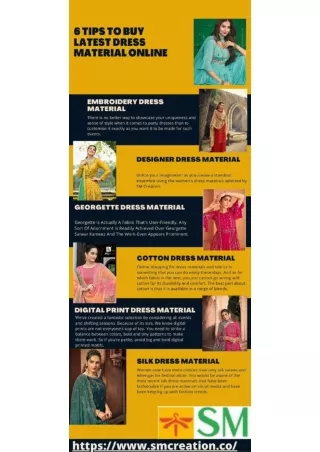 6 Tips To Buy Latest Dress Material Online