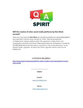 will the creation of other social media platforms