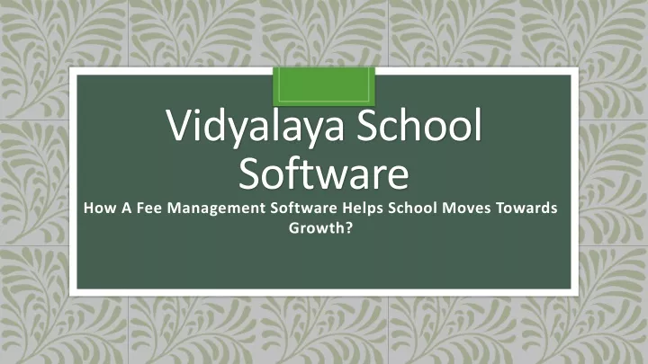 vidyalaya school software