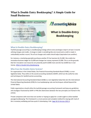what is double entry bookkeeping a simple guide
