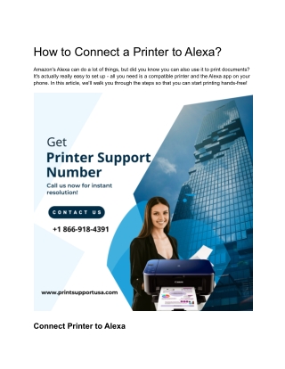 how to connect a printer to alexa