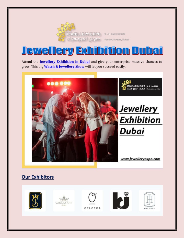 attend the jewellery exhibition in dubai and give