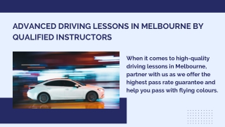 Advanced Driving Lessons in Melbourne by Qualified Instructors