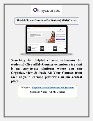 Helpful Chrome Extensions For Students | AllMyCourses
