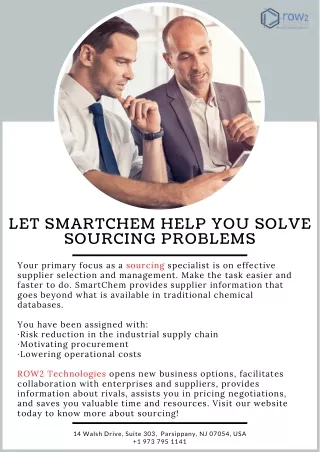 Let SmartChem Help You Solve Sourcing Problems