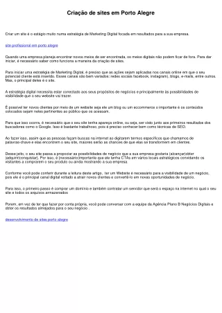 Criação de sites em Porto Alegre