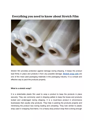 everything you need to know about stretch film