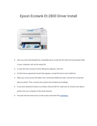 Epson Ecotank Et-2800 Driver Install