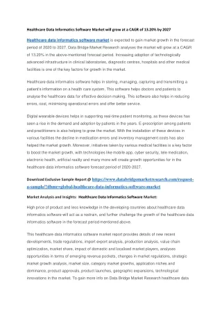 healthcare data informatics software market will
