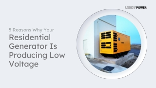 5 Reasons Why Your Residential Generator Is Producing Low Voltage