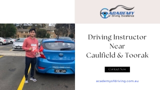 Driving Instructor Near Caulfield & Toorak