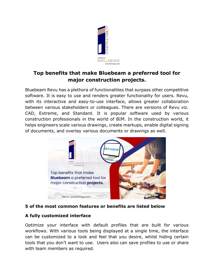 top benefits that make bluebeam a preferred tool