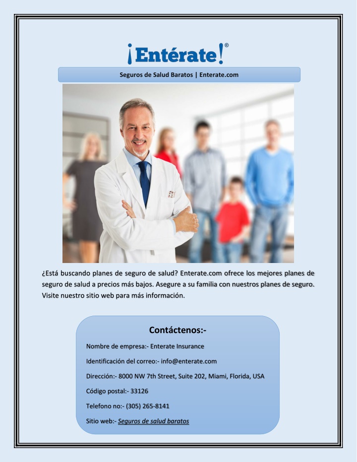 seguros de salud baratos enterate com