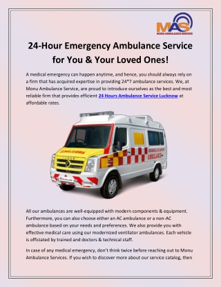 24 hour emergency ambulance service for you your