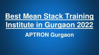 Best Mean Stack Training Institute in Gurgaon 2022