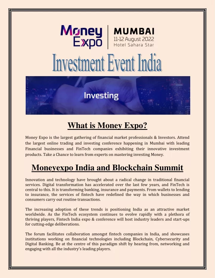 what is money expo