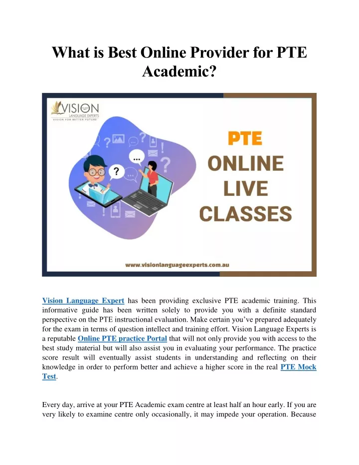 what is best online provider for pte academic