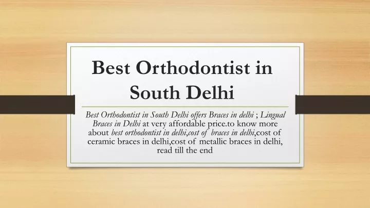 best orthodontist in south delhi