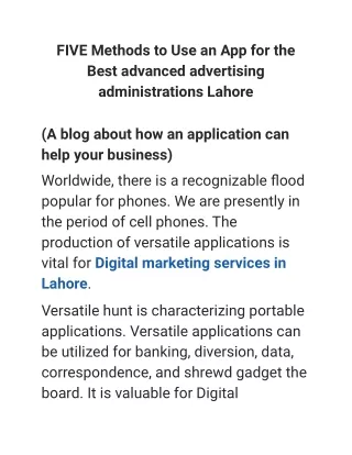 five methods to use an app for the best advanced