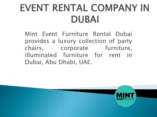 EVENT RENTAL COMPANY IN DUBAI
