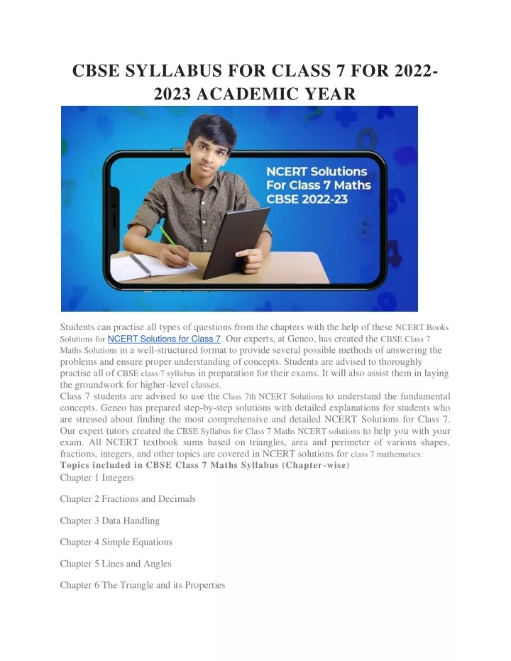 cbse syllabus for class 7 for 2022 2023 academic