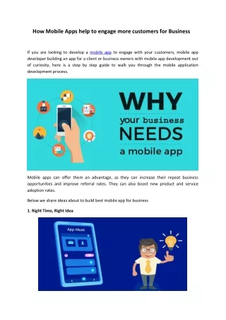 how mobile apps help to engage more customers