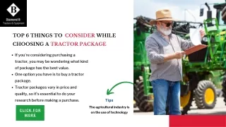 Top 6 things to consider while choosing a tractor package