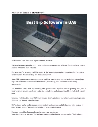 what are the benefits of erp software
