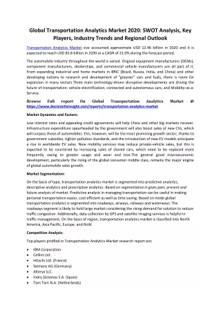 global transportation analytics market 2020 swot