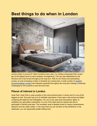 Best things to do when in London