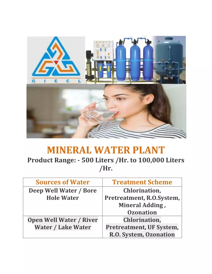 mineral water plant product range 500 liters