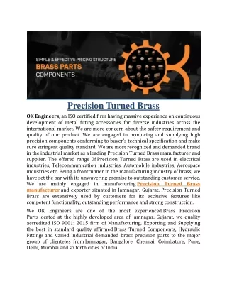precision turned brass ok engineers