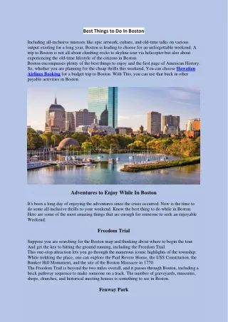 Best Things to Do In Boston