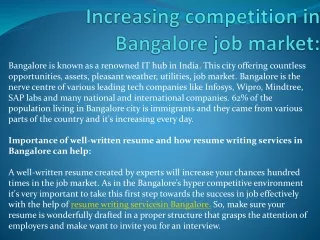 Increasing competition in Bangalore job market