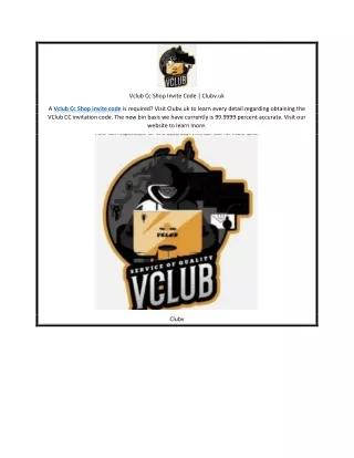 Vclub Cc Shop Invite Code | Clubv.uk
