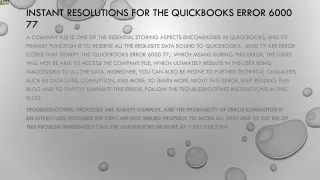 instant resolutions for the quickbooks error 6000 77