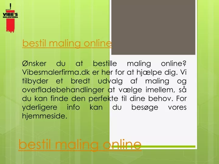 bestil maling online