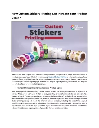 how custom stickers printing can increase your