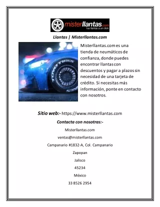 llantas misterllantas com