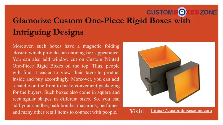 glamorize custom one piece rigid boxes with